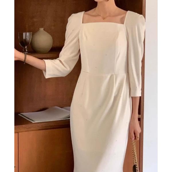 ZOZO問い合わせ番号:99113995ショップ:300mc，スリーハンドレッドエムシーブランド:FREE STYLISTS，フリー スタイリスト商品名:YUGA_YGMC　Beaded square neck party dressカテゴ...