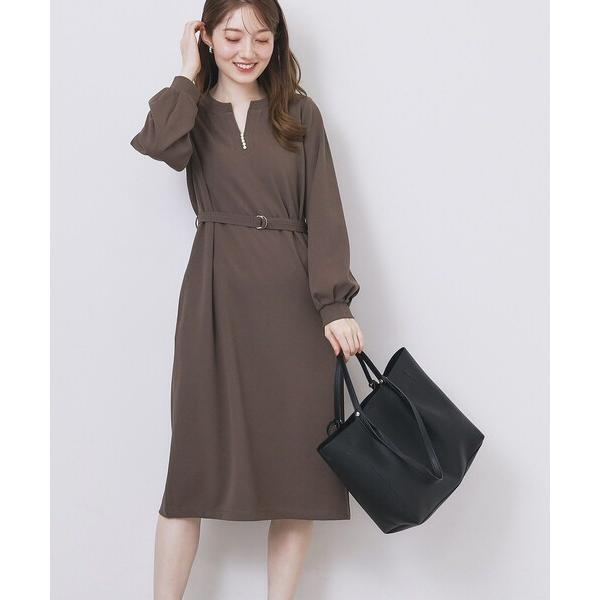 『タイムセール実施中』ZOZO問い合わせ番号:99114065ショップ:index，インデックスブランド:index，インデックス商品名:パール調ボタン付きキーネックワンピース【洗濯機OK】《S〜3L》カテゴリ:ワンピース/ドレス>ワ...