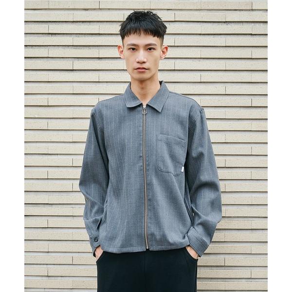 シャツ 「JieDa」WOOL STRIPE ZIP SHIRT メンズ