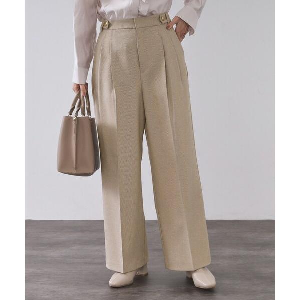 パンツ ストレッチタックワイドパンツ/セットアップ対応可「洗濯機OK」 レディース