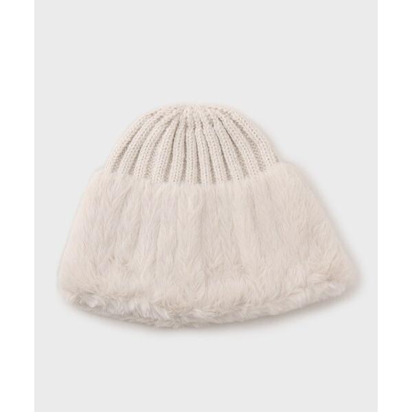 『タイムセール実施中』ZOZO問い合わせ番号:99214168ショップ:OPAQUE.CLIP，オペークドットクリップブランド:OPAQUE.CLIP，オペークドットクリップ商品名:フェイクファー付きニットワッチカテゴリ:帽子>ニット...