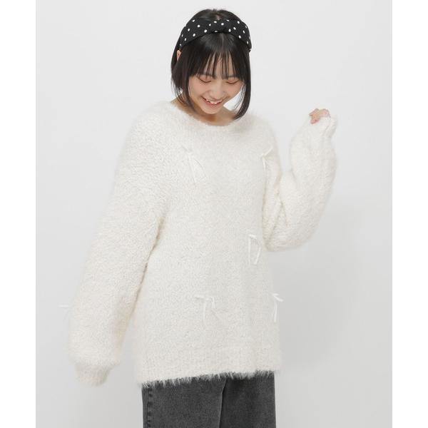 『セール実施中』ZOZO問い合わせ番号:99250719ショップ:GLOBAL WORK，グローバルワークブランド:GLOBAL WORK，グローバルワーク商品名:フワフワリボンニットプルオーバー/AND YUA ANY/599704カテゴ...