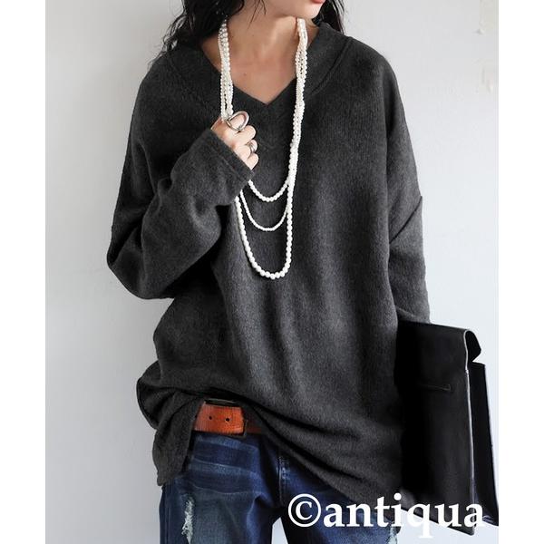 ZOZO問い合わせ番号:99252868ショップ:antiqua，アンティカブランド:antiqua，アンティカ商品名:Vネック ニットソーカテゴリ:トップス>ニット/セーターブランド品番:NA-00513素材:綿52%　ポリエステル...