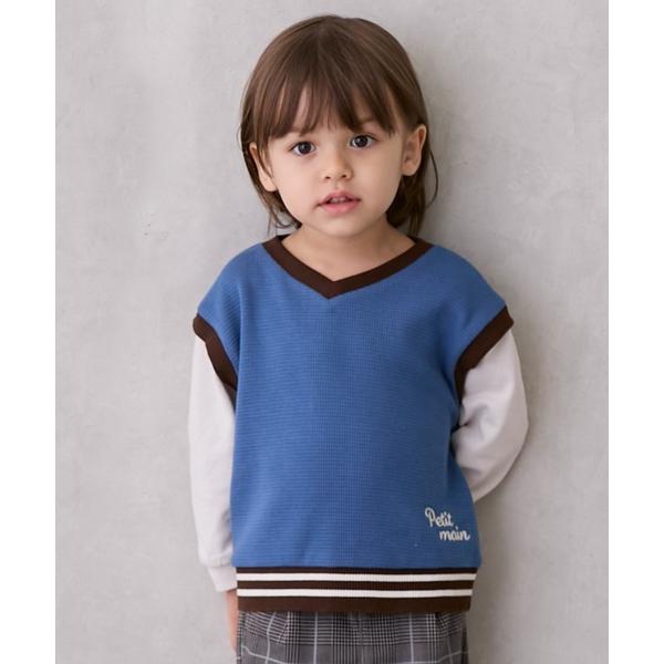 『セール実施中』ZOZO問い合わせ番号:99284348ショップ:petit main，プティマインブランド:petit main，プティマイン商品名:ベストレイヤード長袖Tシャツカテゴリ:トップス>Tシャツ/カットソーブランド品番:...