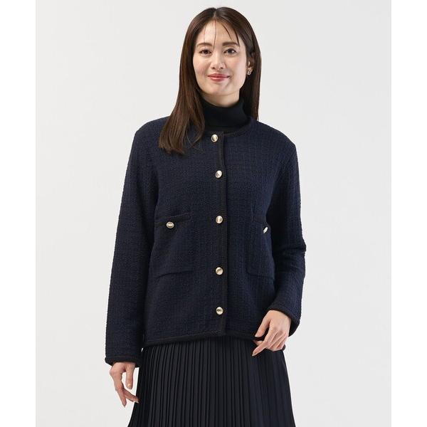 ジャケット ノーカラージャケット NEW TWEED ニット ジャケット レディース
