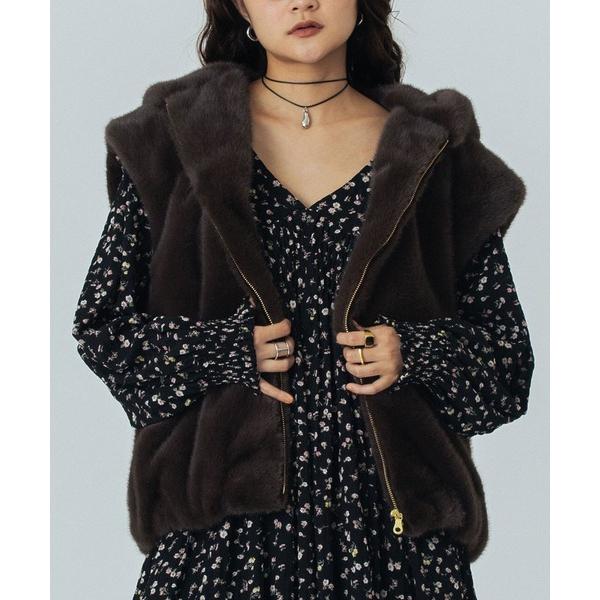 ベスト ジレ FAUXFUR VEST レディース