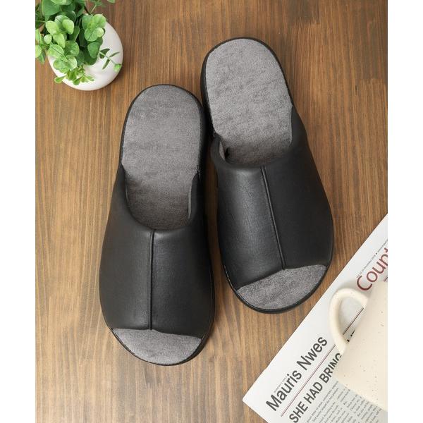 ZOZO問い合わせ番号:99348829ショップ:FUNALIVE，ファンアライブブランド:FUNALIVE，ファンアライブ商品名:レザー調　厚底クッションスリッパカテゴリ:インテリア>ルームシューズ/スリッパブランド品番:ASS-N...