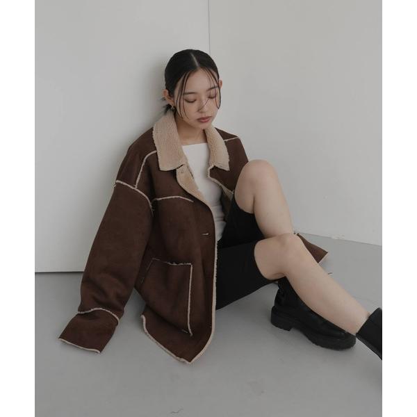 ZOZO問い合わせ番号:99379669ショップ:LIAN，リアンブランド:hellam，へラム商品名:ムートンボアリバーシブルコートカテゴリ:ジャケット/アウター>ムートンコートブランド品番:242-316F3812素材:ポリエステ...