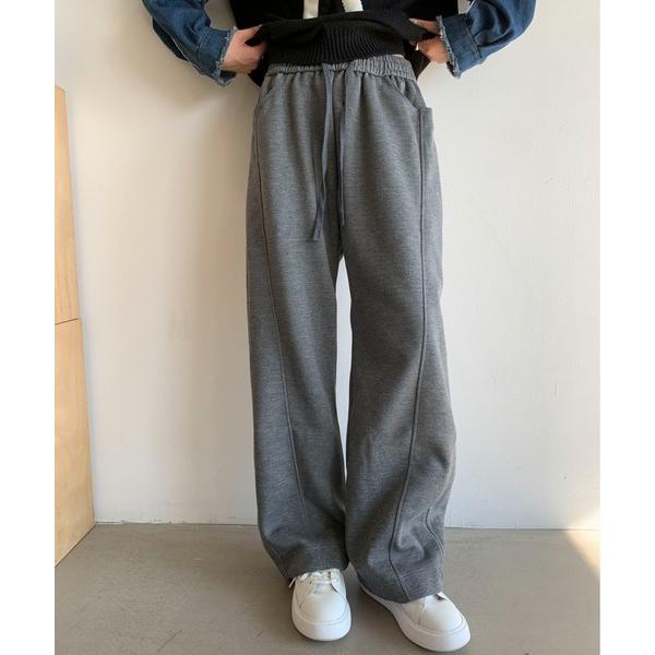 『セール実施中』ZOZO問い合わせ番号:99381710ショップ:Teem Store，チームストアブランド:Maison Calme，メゾンカルム商品名:【25年秋冬新作】センターシーム スウェットロングパンツ　リラックスボトム　美脚見え...