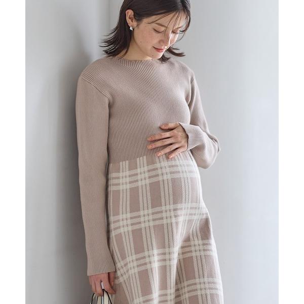ZOZO問い合わせ番号:99392900ショップ:cross marche，クロスマルシェブランド:Rosemadame，ローズマダム商品名:チェック柄切替ニットワンピース(マタニティ＆授乳服）授乳口付き 授乳楽々 妊婦服 産前・産後対応カ...