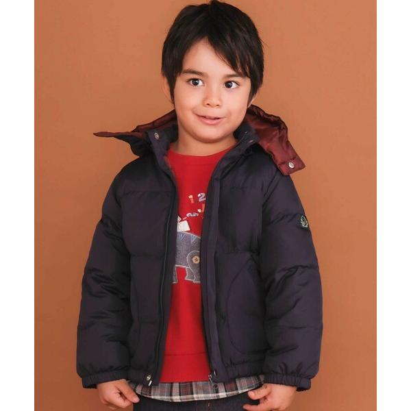 ZOZO問い合わせ番号:99414863ショップ:BEBE ONLINE STORE，ベベ オンラインストアブランド:SLAP SLIP，スラップスリップ商品名:フード付き表裏配色ダウンコート(90~130cm)カテゴリ:ジャケット/アウタ...