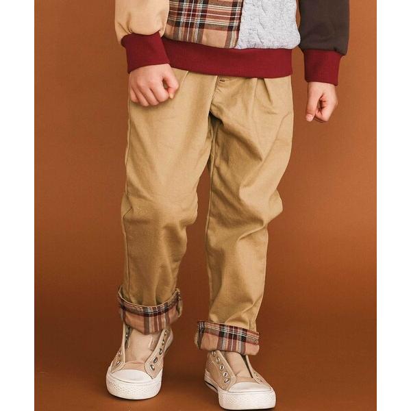 『タイムセール実施中』ZOZO問い合わせ番号:99414872ショップ:BEBE ONLINE STORE，ベベ オンラインストアブランド:SLAP SLIP，スラップスリップ商品名:【裏微起毛】折り返し裾チェックロングパンツ(80~130...