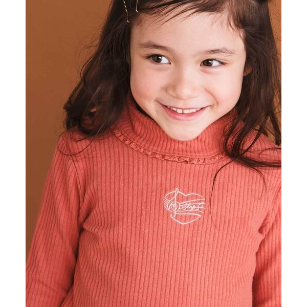 『タイムセール実施中』ZOZO問い合わせ番号:99414887ショップ:BEBE ONLINE STORE，ベベ オンラインストアブランド:SLAP SLIP，スラップスリップ商品名:レースハイネックハート刺しゅうトップス(80~130cm...