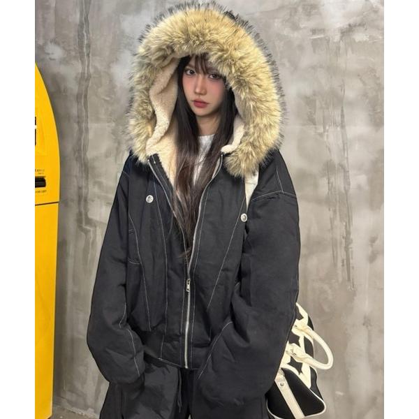 『セール実施中』ZOZO問い合わせ番号:99417625ショップ:DIAVEL，ディアベルブランド:LADY LIKE，レディライク，DIAVEL，ディアベル商品名:【秋冬新作】2WAYステッチ入り裏ボアファー付きブルゾンカテゴリ:ジャケッ...