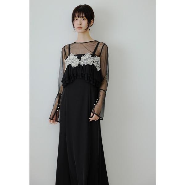 ZOZO問い合わせ番号:99450899ショップ:bflat，ビーフラットブランド:niana，ニアナ，et.UNiVER，エトユニベール商品名:ペタルエンブロイダリードレス 3点セット チュール ブラウス ビスチェ キャミワンピース 結婚...