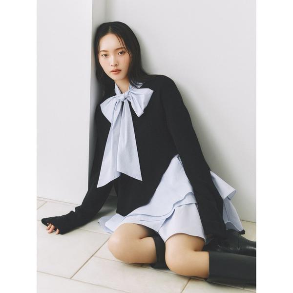 ZOZO問い合わせ番号:99452555ショップ:FRAY I.D，フレイ アイディーブランド:FRAY I.D，フレイアイディー商品名:リボンタイコンビニットチュニックカテゴリ:ワンピース/ドレス>ワンピースブランド品番:FWNO2...