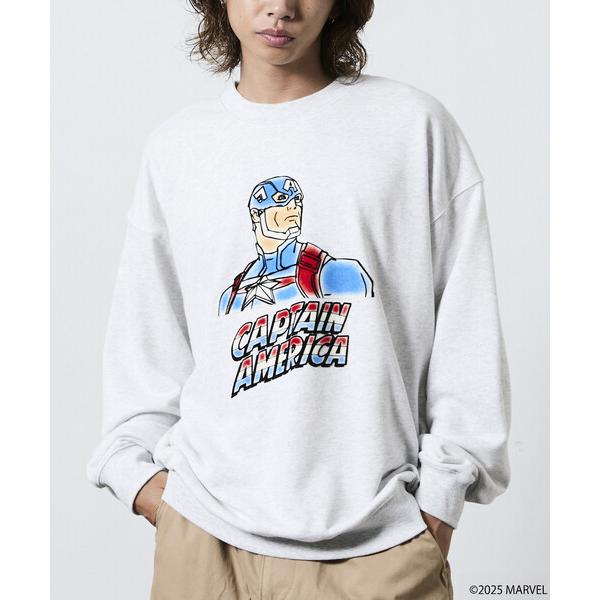 『タイムセール実施中』ZOZO問い合わせ番号:99485340ショップ:FREAK'S STORE，フリークスストアブランド:FREAK'S STORE，フリークスストア商品名:MARVEL/マーベル/キャプテンアメリカ/クルーネックスウェ...