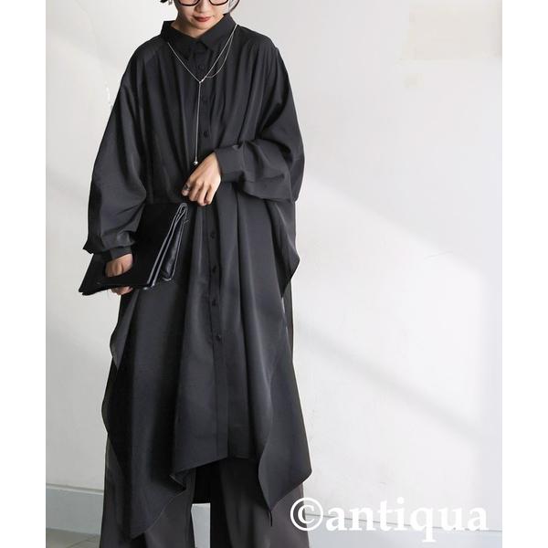 ZOZO問い合わせ番号:99486281ショップ:antiqua，アンティカブランド:antiqua，アンティカ商品名:ドレープデザインシャツワンピースカテゴリ:ワンピース/ドレス>シャツワンピースブランド品番:PK-01360素材:...