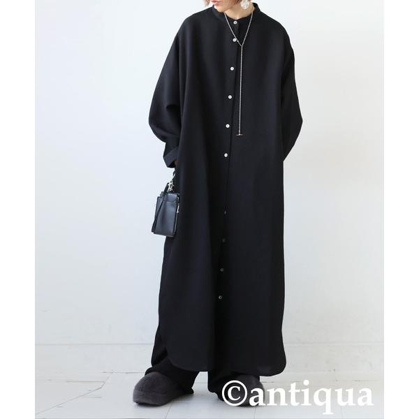 アンティカ antiqua シャツワンピース ワッフル布帛シャツワンピース