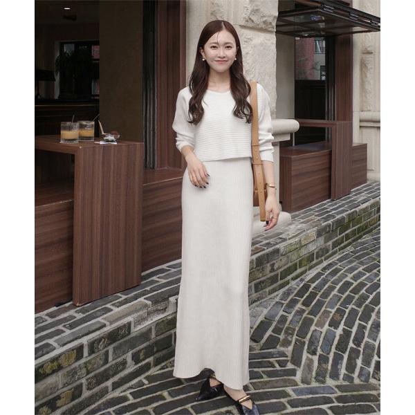 ZOZO問い合わせ番号:99487395ショップ:kobelettuce，コウベレタスブランド:KOBE LETTUCE，コウベレタス商品名:[ nanamiさんコラボ ]2点セット 前後2wayリブニットトップス×キャミワンピースカテゴリ...