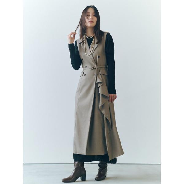 ワンピース ダブルブレストアシメデザインワンピース