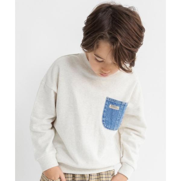 ZOZO問い合わせ番号:99520035ショップ:branshes，ブランシェスブランド:branshes，ブランシェス商品名:【デニム/異素材ポケット付】裏毛トレーナーカテゴリ:トップス>スウェットブランド品番:11-5404-38...