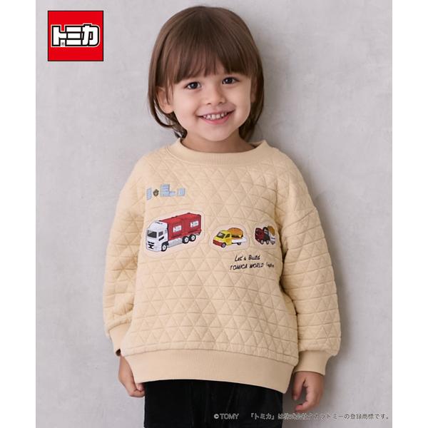 『セール実施中』ZOZO問い合わせ番号:99520133ショップ:petit main，プティマインブランド:petit main，プティマイン商品名:【TOMICA】キルティングトレーナーカテゴリ:トップス>Tシャツ/カットソーブラ...