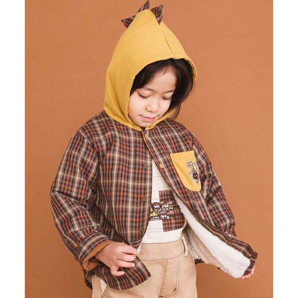 『タイムセール実施中』ZOZO問い合わせ番号:99520376ショップ:BEBE ONLINE STORE，ベベ オンラインストアブランド:SLAP SLIP，スラップスリップ商品名:【リバーシブル】ツンツン恐竜トサカフード付きチェックボア...