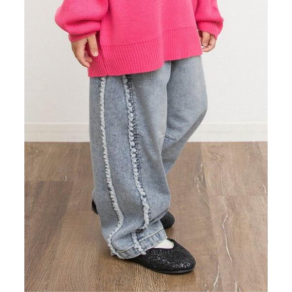 ZOZO問い合わせ番号:99520487ショップ:F.O.Online Store，エフオーオンラインストアブランド:BREEZE，ブリーズ商品名:【微起毛】あったかサイドフリンジ ワイドデニムパンツ_ジュニア対応カテゴリ:パンツ>デ...