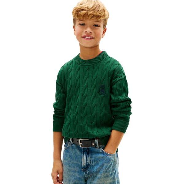 『セール実施中』ZOZO問い合わせ番号:99662270ショップ:TOMMY HILFIGER，トミー ヒルフィガーブランド:TOMMY HILFIGER，トミーヒルフィガー商品名:BOYS ケーブルクレストクルーネックセーターカテゴリ:ト...