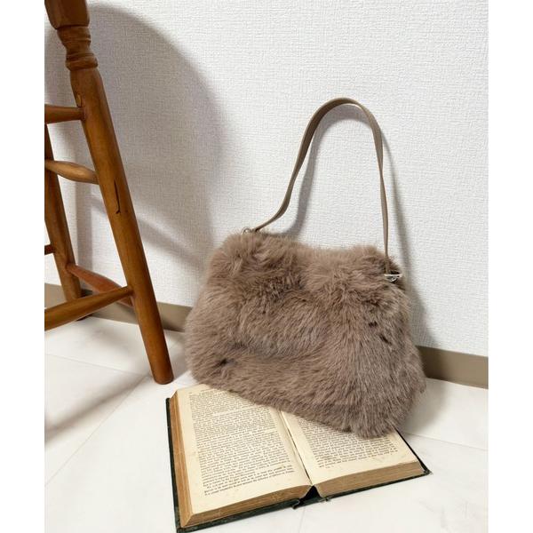 ショルダーストラップ ショルダーバッグ バッグ lus. フェイクファーショルダーバッグ レディース