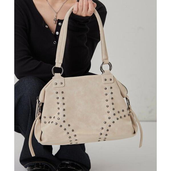 ZOZO問い合わせ番号:99697298ショップ:WHO'S WHO gallery，フーズフーギャラリーブランド:WHO'S WHO gallery，フーズフーギャラリー商品名:STUDDED SHOULDER BAG/スタッズショルダー...