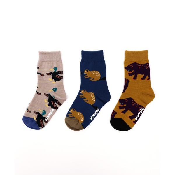 ※このアイテムは返品・交換対象外商品です。ZOZO問い合わせ番号:99699980ショップ:MAZEMAZE，マゼマゼブランド:stample，スタンプル商品名:とことこアニマル クルーソックス【３足組】カテゴリ:レッグウェア>ソック...