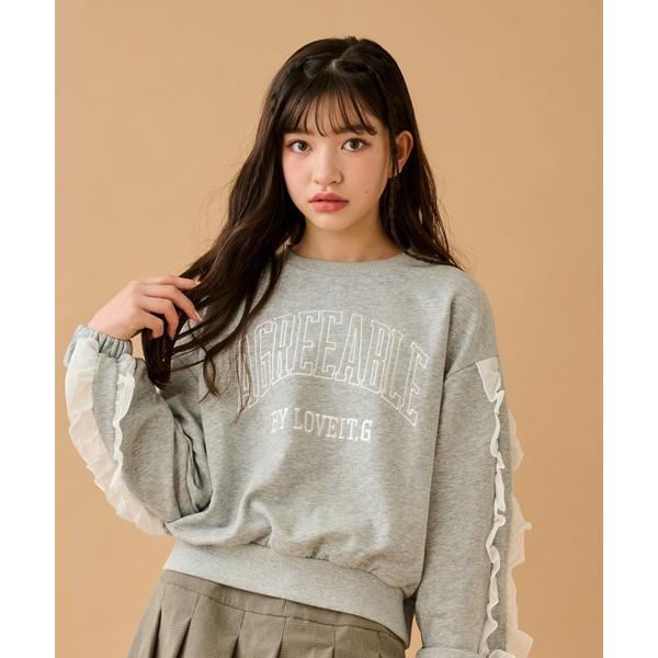 『セール実施中』ZOZO問い合わせ番号:99730883ショップ:NARUMIYA ONLINE，ナルミヤ オンラインブランド:by LOVEiT，バイラビット商品名:フリルカレッジプルオーバーカテゴリ:トップス>スウェットブランド品...