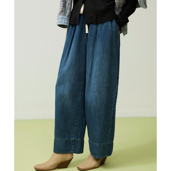ワイドパンツ ジーンズ デニム デニムパンツ ライトデニムイージーパンツ レディース