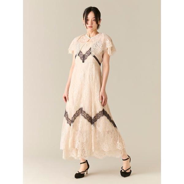 『セール実施中』ZOZO問い合わせ番号:99733867ショップ:LILY BROWN，リリー ブラウンブランド:LILY BROWN，リリーブラウン商品名:ケープ付き2wayレースラインドレスカテゴリ:ワンピース/ドレス>ドレスブラ...