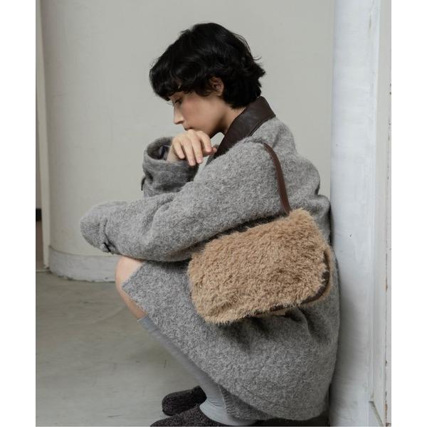 ショルダーストラップ ショルダーバッグ バッグ different material fluffy round bag / ディファレントマテリアルフラッフィーラウンドバッグ レディース