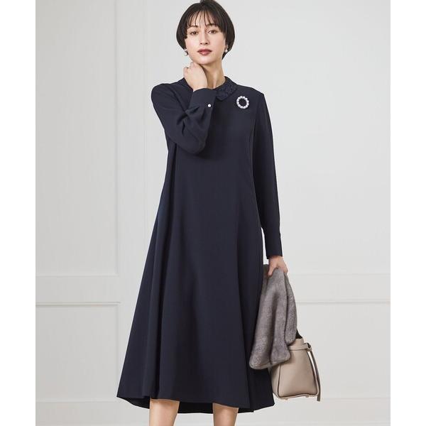 ZOZO問い合わせ番号:99766538ショップ:23区，ニジュウサンクブランド:23区，ニジュウサンク商品名:トリアセダブルジョーゼット 襟付き ワンピースカテゴリ:ワンピース/ドレス>ワンピースブランド品番:OPWOLS0003素...