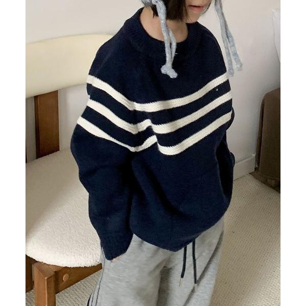 『タイムセール実施中』ZOZO問い合わせ番号:99860975ショップ:aimoha，アイモハブランド:aimoha，アイモハ商品名:【aimoha-KIDS-】キッズ ラインボーダーニットセーターカテゴリ:トップス>ニット/セーター...