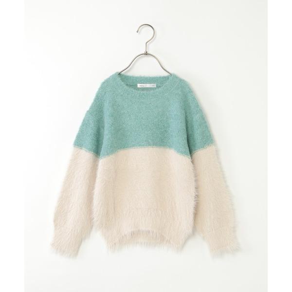 ZOZO問い合わせ番号:99968852ショップ:ikka LOUNGE，イッカラウンジブランド:ikka，イッカ商品名:【親子コーデ】ブークレーフェザー切り替えニット（120~160cm）カテゴリ:トップス>ニット/セーターブランド...