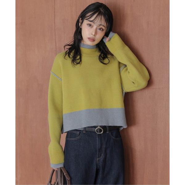 『セール実施中』ZOZO問い合わせ番号:99971036ショップ:SUGAR BISKET，シュガービスケットブランド:La-gemme，ラジェム商品名:リバーシブルデザイン 配色ニットトップスカテゴリ:トップス>ニット/セーターブラ...