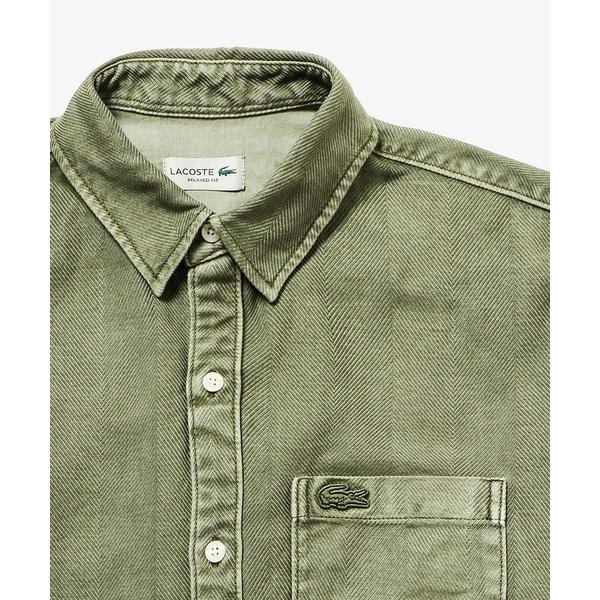 シャツ ウォッシュドヘリンボーンネルシャツ メンズ レディース