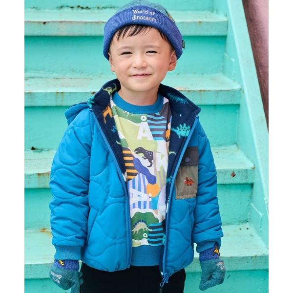 『タイムセール実施中』ZOZO問い合わせ番号:100033795ショップ:NARUMIYA ONLINE，ナルミヤ オンラインブランド:kladskap，クレードスコープ商品名:恐竜リバーシブル中わたブルゾンカテゴリ:ジャケット/アウター&...