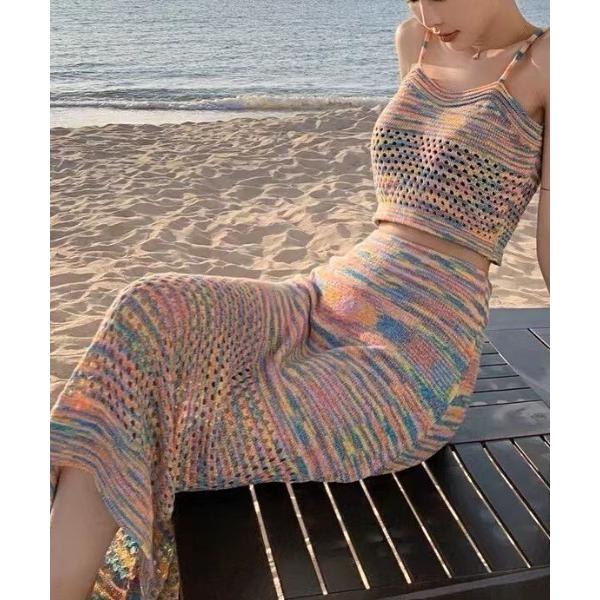 参考価格：3，575円発売時期：2023年08月コンディション：S（新品同様）タグ付きの未使用、または新品同様のアイテム付属品：タグ参考商品名：【2点セット】 カラフルストライプ+ストレッチニットスカート参考品番：S42323104【商品に...