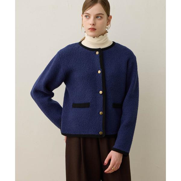 『タイムセール実施中』ZOZO問い合わせ番号:100065475ショップ:CROSSPLUS ONLINE，クロスプラスオンラインブランド:LE SOUK HOLIDAY，ルスークホリデー商品名:ノーカラーニットジャケット【洗える】カテゴリ...