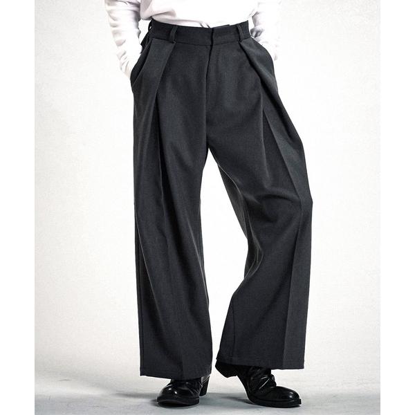 パンツ 「NO ID.」Cross Tuck Wide Trousers / クロス タック ワイド トラウザーズ メンズ