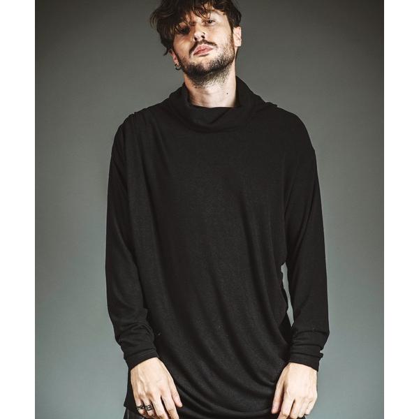 タートルネック セーター ニット 「NO ID.」Volume-Neck Gather Drape Pullover / ボリューム ネック ギャザー ドレープ プルオーバー メンズ
