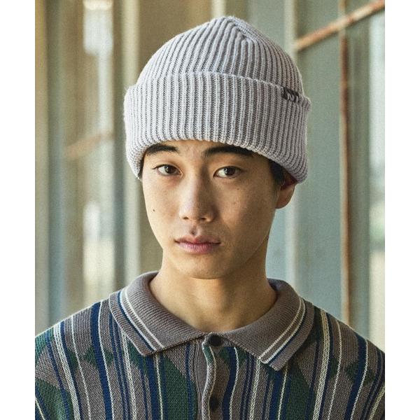 『タイムセール実施中』ZOZO問い合わせ番号:100098221ショップ:niko and...，ニコアンドブランド:niko and...，ニコアンド商品名:フェイクレザーパッチニットワッチカテゴリ:帽子>ニットキャップ/ビーニーブ...