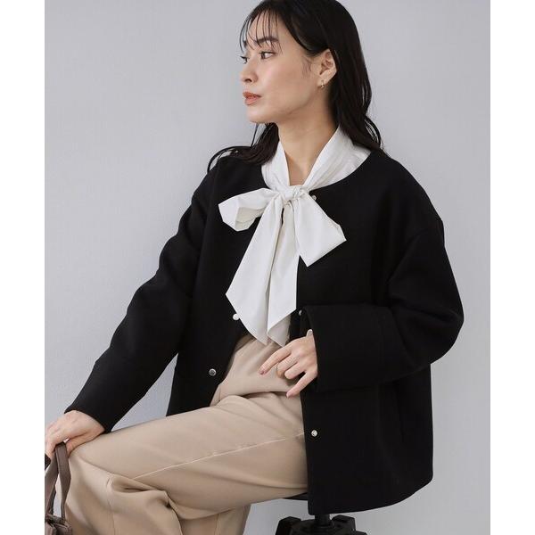 『タイムセール実施中』ZOZO問い合わせ番号:100098940ショップ:OPAQUE.CLIP，オペークドットクリップブランド:OPAQUE.CLIP，オペークドットクリップ商品名:ウールライクメルトン ノーカラーコート【洗濯機OK】カテ...