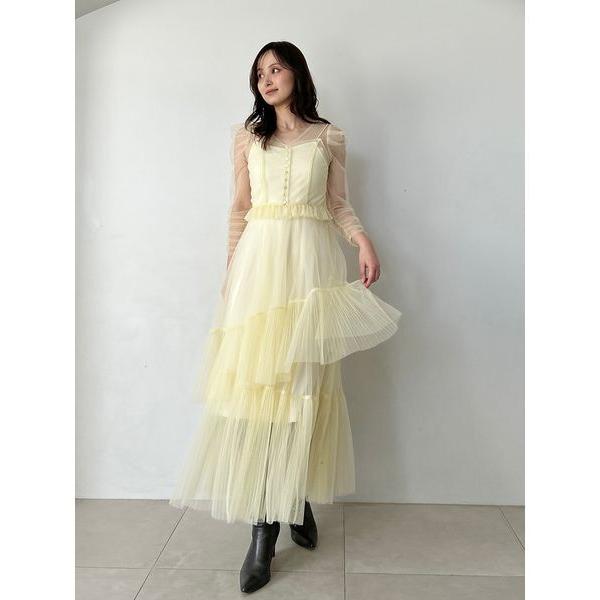 ZOZO問い合わせ番号:100100354ショップ:SNIDEL，スナイデルブランド:SNIDEL，スナイデル商品名:Sustainableティアードチュールドレスカテゴリ:ワンピース/ドレス>ドレスブランド品番:SWFO255040...